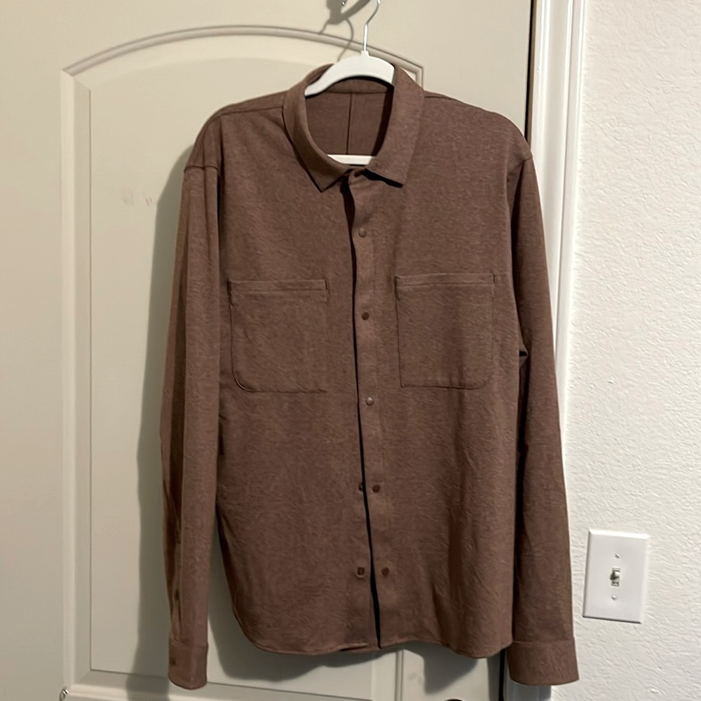 Lululemon,new without tags,Men’s Soft Knit Overshirt, XL,heathered roasted brown